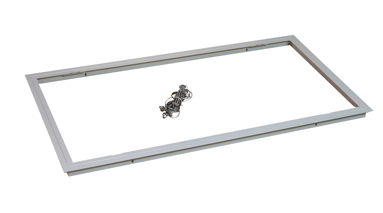 Vaijereihin ripustettava asennuskehys, valkoinen 1200x600mm Vaijereihin ripustettava asennuskehys, valkoinen 1200x600mm