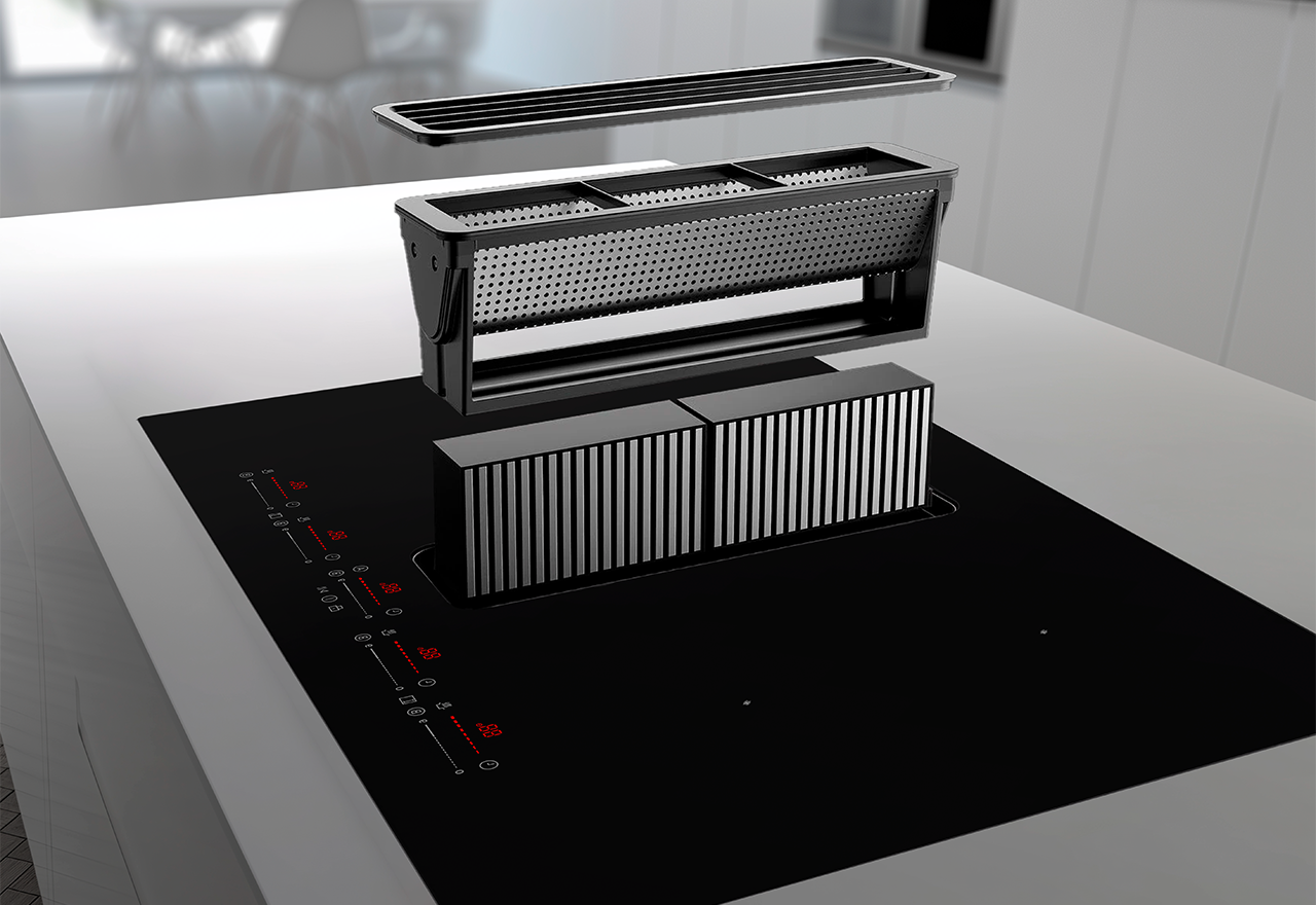 Copenhagen Gloss liesitaso integroidulla liesituulettimella