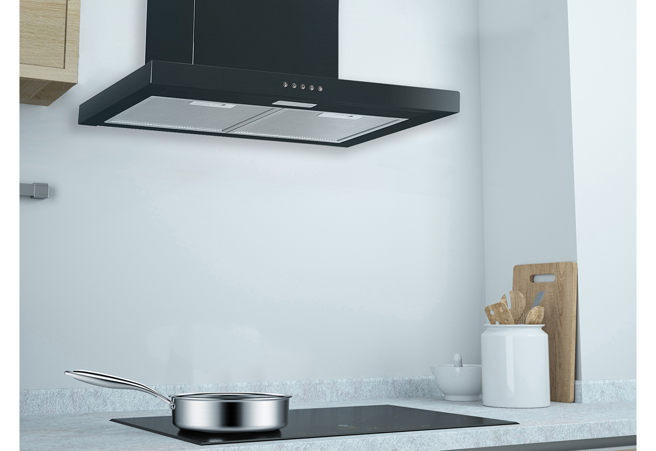 Stripe 60 - T shape - 60 cm, black, incl. carbonfilter Stripe 60 - T shape - 60 cm, black, incl. carbonfilter