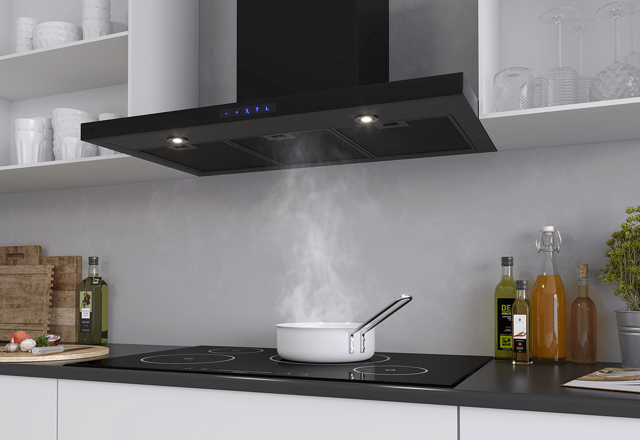 Harwich II seinä 900mm musta ilmanvaihdon ohjaus/tehostus Harwich II seinä 900mm musta ilmanvaihdon ohjaus/tehostus