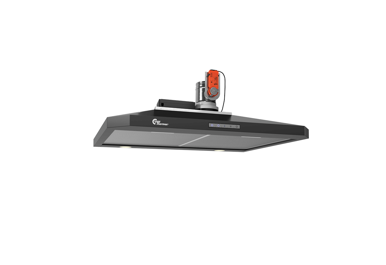 Decor 787 seinä 600mm musta ilmanvaihdon ohjaus/tehostus