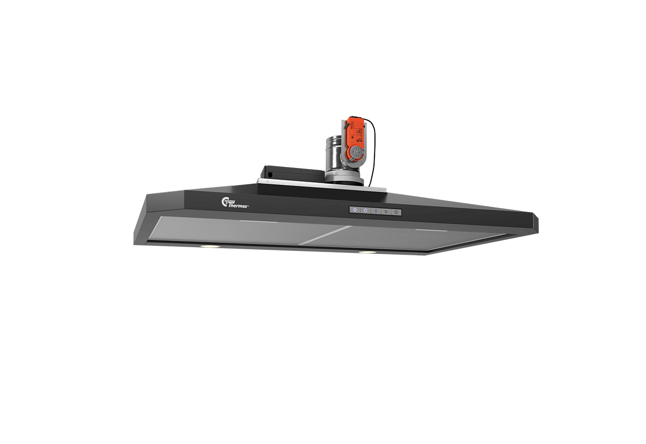 Decor 787 seinä 700mm musta ilmanvaihdon ohjaus/tehostus