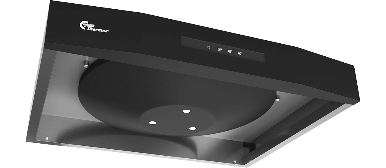 Airgrip 598x80 mm musta/ruostumaton Sis. hygrostaatti ja kytkin