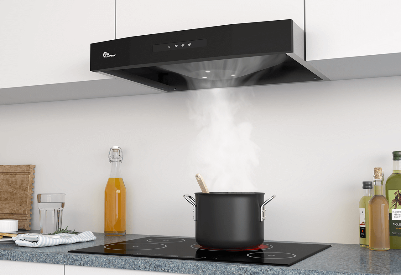 Airgrip 598x80 mm musta/ruostumaton Sis. hygrostaatti ja kytkin