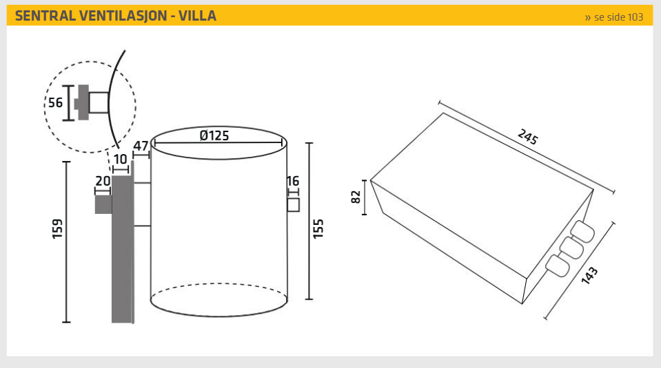 Decor 787 seinä 600mm rst ilmanvaihdon ohjaus/tehostus