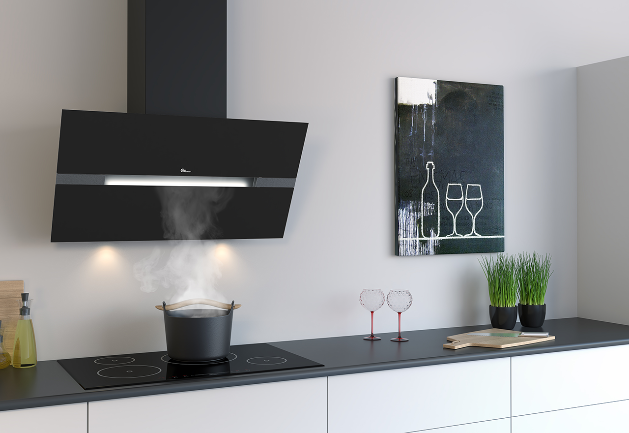 Mini Perpignan 800mm musta keskusilmanvaihtojärjestelmä Mini Perpignan 800mm musta keskusilmanvaihtojärjestelmä