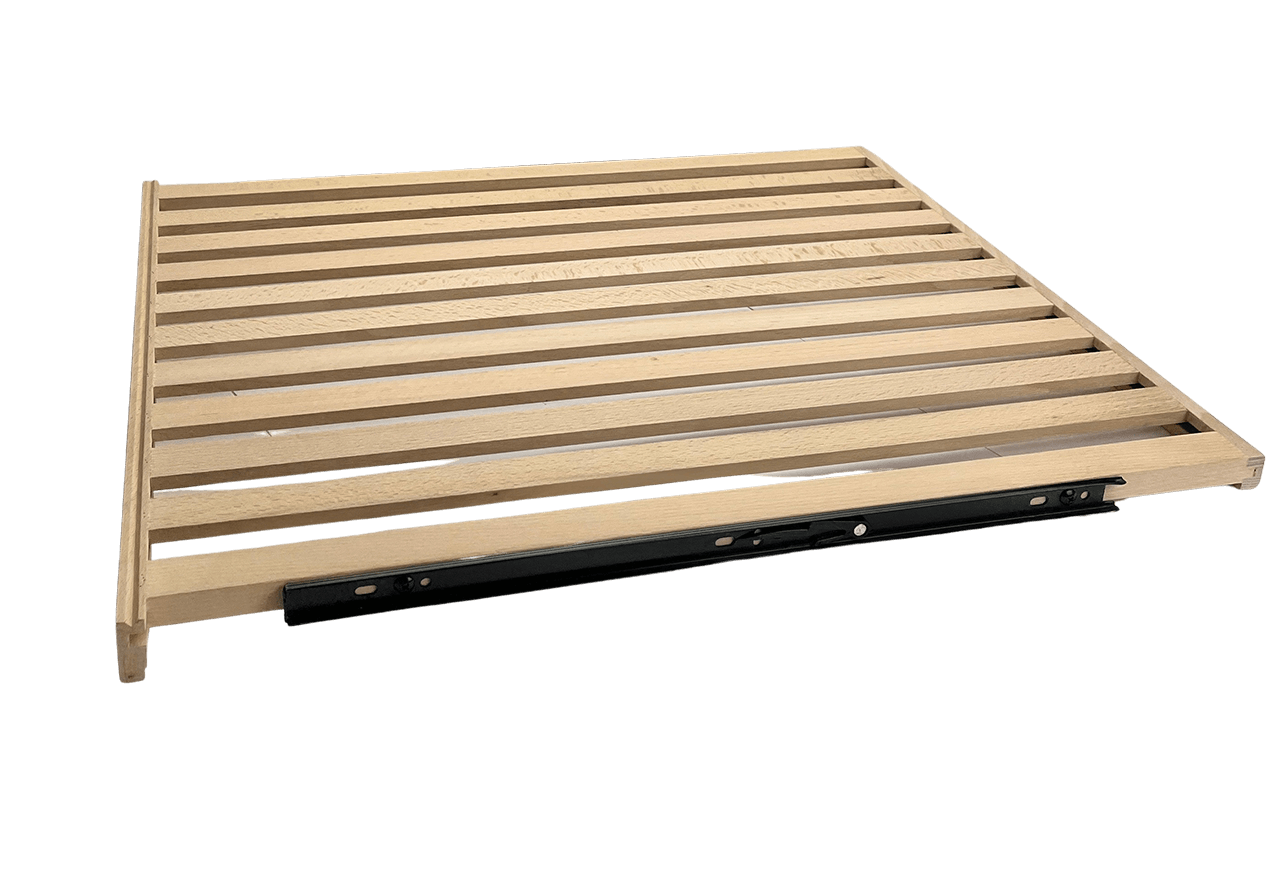 Ulos vedettävä hylly kiskoilla